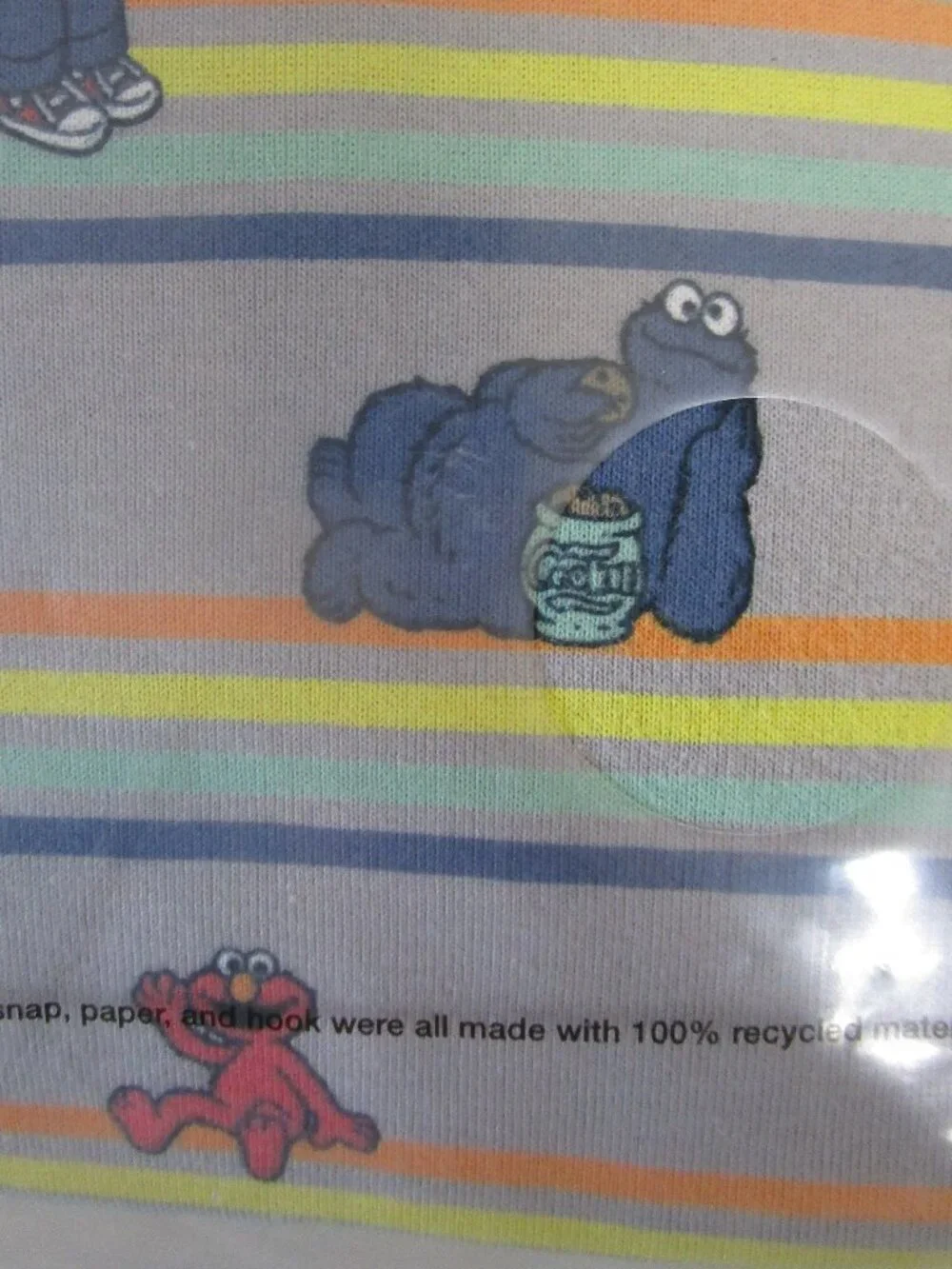 BabyGap Gap Sesame Street Grey stripe long sleeve pajamas size 5 NIP